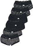 LOREZA ® 6er Set Damen Panties Unterwäsche mit Spitze Baumwolle (38, Modell 2-6 STÜCK)