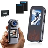 Nvgfelis Action Cam mit 32GB Speicherkarte,Dual Screen Helmkamera,Actionkamera mit 2x1350...