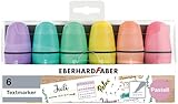 Eberhard Faber 551403 - Mini Textmarker Pastell mit Keilspitze, 6 Marker Stifte im Etui