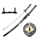 Katana Scorpio Schwert scharf echt zum Training Metall Dazu der Ständer Stahl 1060 Samurai 100%...