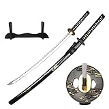 Katana Scorpio Schwert scharf echt zum Training Metall Dazu der Ständer Stahl 1060 Samurai 100%...