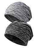 Kiiwah 2 Stück Beanie Mütze für Herren und Damen Streifen Slouch Unisex Stricken Beanie für den...