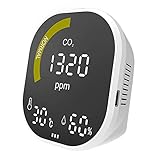 MULAIDI CO2-Monitor Luftqualitätsdetektor Anzeige CO2-Temperatur & Luftfeuchtigkeit Einfache...