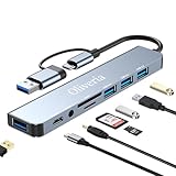 USB C Hub 3.0, 8 in 2 USB Hub 3.0 Multiport Adapter mit SD&TF Kartenleser, USB 3.0&USB 2.0 Ports,...