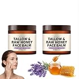 Talg- und Honigbalsam, Gesichts- und Körpercreme mit Talg von Weiderindern, Feuchtigkeitscreme für...