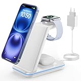 GEEKERA Wireless Charger, 3 in 1 Induktive Ladestation für iPhone Air/17/16/15/14/13/12/11/Pro Max,...