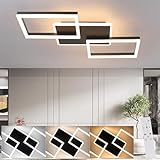 ZMH LED Deckenleuchte Wohnzimmer Deckenlampe - 48W Dimmbar Schlafzimmerlampe Schwarz Flach Design...
