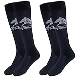 Set mit 2 Paar Equitationssocken, Unisex, lange Socken zum Reiten für Damen/Herren, mit Stickerei...