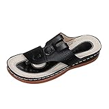 Sandalen Damen Sommer,Sandaletten Damen Plateau Keilabsatz Sandale Flip Flop Schuhe Bohemian Blumen...