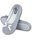 soxo Hausschuhe Ballerinas Damen Sommerschuhe Elegant Ballerina Schuhe Pretty Slipper 37/38 Grau mit...