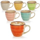 com-four® 6x Espressotasse - bunte Mokkatassen aus Keramik - handgefertigte kleine Kaffeetassen...