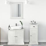 Gecheer Badezimmermöbel Set mit Schubladen mit Regal Wandmontiert mit Speicher mit Tür mit Spiegel...