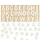 130 Stück (5 Sätze) Holzbuchstaben Set Lagerung in Tablett,Großbuchstaben A-Z,Wooden...