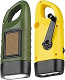 Handkurbel Wiederaufladbare Taschenlampe LED Taschenlampe, 2 Stück Solar LED Taschenlampe...