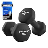 SONGMICS Hanteln, 2er Set, 2 x 5 kg, Hantelset, Kurzhanteln, Hexagon, Neopren-Beschichtung,...