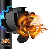 Magnetisch Kaminventilator 4 Flügel Ofenventilator Ohne Strom Leiser Kaminlüfter für...