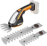 WORX WG801E.9 - Akku Gras- und Strauchschere 20V PowerShare, 3-in-1 Schere mit verschiedenen Messer...