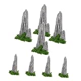 NESTINGHO Mini Steingarten Ornamente Set 8 Stück Bonsai Miniaturen Steingarten Dekor Für...