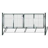 vidaXL Gartentor für Maschendrahtzaun Gartentür Doppelflügeltor 289x75/306x125cm
