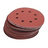 Schleifbänder, Schleifpapier, 20 Stück 5 Zoll 125 mm rundes Schleifpapier 8-Loch-Schleifscheiben...