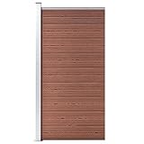 Langlebiges Sichtschutzelement 95x186 cm in Braun mit Aluminiumprofil