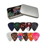 Plektren Plektrum 24Stück 0.46MM-Dünn 0.71MM-Medium 0.96MM-Heavy,Plectrum für Akustikgitarre,...