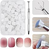 100 Stück Nail Art Schwamm mit Metallgreifer, Sponge Brush Applikator, Sponge Nagel Pinsel,...