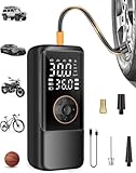 Elektrische Luftpump mit Akku, 150 PSI Luftpumpe für Fahrradpumpe, Tragbar Mini Kompressor mit...