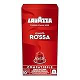 Lavazza Qualità Rossa, vollmundiger und ausgewogener Espresso, 10 Kapseln, Nespresso kompatibel