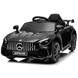 LEADZM Kinder Elektroauto Mercedes Benz AMG mit 12V Kinderauto Elektrisch 2,4G-Fernbedienung,...