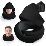 HNCY Nackenkissen Flugzeug mit Kapuze, Tragbar Reisekissen Flugzeug, Nackenhörnchen Erwachsene...