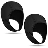 Qezodsx 2 StüCke Neopren Taucher Haube Neoprenanzug Hauben Kappe Badekappen mit Kinnriemen...