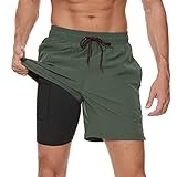 Arcweg Badehose für Herren mit Kompression Liner 2 in 1 Atmungsaktiv Badeshorts Männer Elastisch...