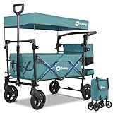 Sekey Faltbarer Bollerwagen mit Dach 2 Kinder, Bollerwagen Faltbar Kinder 100KG Tragkraft mit...