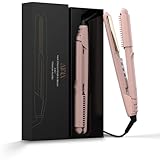 AINA Haarglätter, Glätteisen mit Bürste | Titanium-Platten Dual Voltage Haarglätter Lockenstab 2...