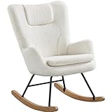 Yaheetech Schaukelstuhl mit Klappbarer Rückenlehne, Gepolsterter Schwingsessel bis 136 kg...