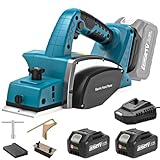 Yofuly Elektrohobel für Maa-kita 18V Batterie, 2×4.0Ah Batterie, Akku Hobel – 15000 U/min, 82mm...