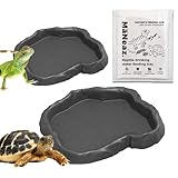 MaNeaz 2 Stück Schildkröten Zubehör Terrarium Zubehör Wasserschale Terrarium Reptilien...