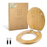 Benkstein® Toilettendeckel mit Absenkautomatik Bambus – antibakterieller WC Sitz –...