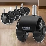 Sytopia Bürostuhl Rollen 11mm x 22 mm, 5er Set Rollen für Bürostühle, Hartbodenrollen Ideal für...