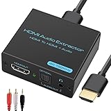 VEDINDUST HDMI Audio Extractor 4k HDMI Optisch Splitter Adapter Konverter 3.5 mm Stereo+L/R Audio...