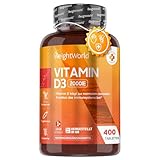 Vitamin D3 2000 I.E. - 400 Tabletten (1 Tablette/ 2 Tage) - Sonnenvitamin für Immunsystem, Knochen,...