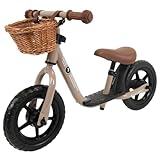 Bandits & Angels Laufrad aus Metall mit Weidenkorb ab 2 Jahren – Lauflernrad – Verstellbarer...