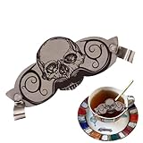 Teksome Schnurrbart-Getränkeschutz, Schnurrbartschutz für Tasse mit Totenkopf-Design, innovatives...