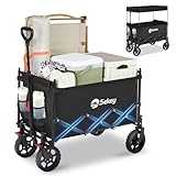 Sekey XXL Bollerwagen Faltbar Kinder 150L 150KG, Faltbarer Bollerwagen mit Dach Klappbarer Handwagen...