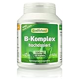 B-Komplex 50, hochdosiert, 120 Kapseln - alle Vitamine der B-Gruppe. Für einen klaren Kopf (B5),...