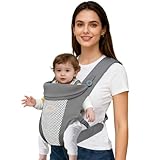 Mumgaroo Babytrage, Babytragen von Neugeborenen bis Kleinkind, 4 in 1 Air Mesh & Seide Baumwolle...