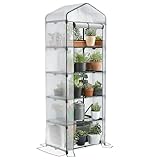 VOUNOT® Gewächshaus Foliengewächshaus, 5 Etagen Treibhaus Gartenhäuschen für Balkon mit 5...