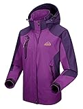 donhobo Damen Regenjacke Wasserdicht Atmungsaktiv Winddichte Funktionsjacke Outdoor Wandern Jacke...