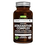 Pure & Essential Natürlicher Astaxanthin Komplex aus 42 mg AstaPure, mit 4mg Astaxanthin + Lutein...
